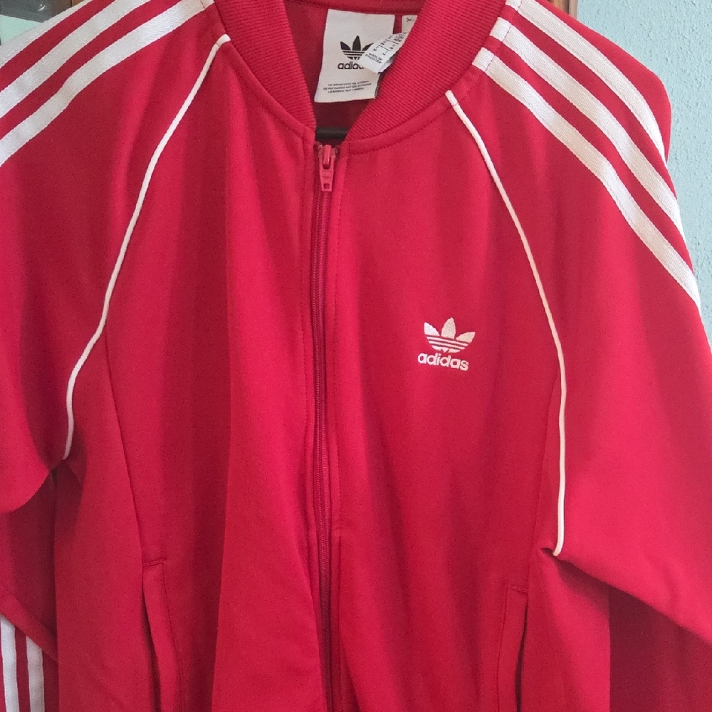 Adidas Classic Red Zip-Up Jacket